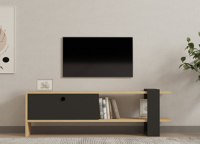 Hanah Home Soporte de TV Yonca Antracita y Roble
